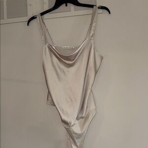 Abercrombie & Fitch Satin Cream Bodysuit